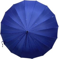 Bisetti - long parapluie canne 16 baleines - bleu
