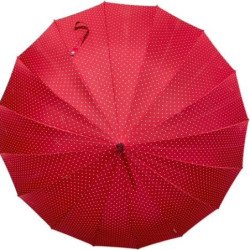 Bisetti - long parapluie canne 16 baleines - rouge