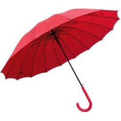 Bisetti - long parapluie canne 16 baleines - rouge