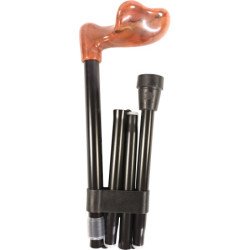 Canne pliante -  télescopique de 82 - 5 à 92 - 5cm -  tube alum - couleur Noir