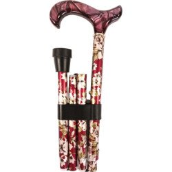 Canne pliante -  télescopique de 87 à 97cm -  tube aluminiu - couleur Bordeaux