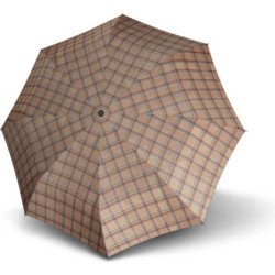 Long parapluie carbonsteel karo poignée arrondie - couleur Beige