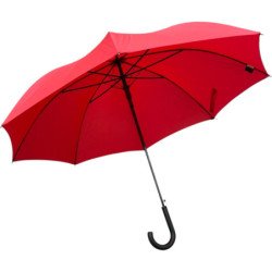 Long parapluie Fiber uni poignée arrondie - couleur Rouge