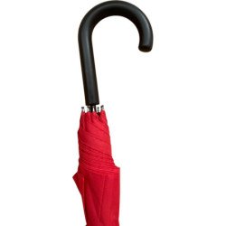 Long parapluie Fiber uni poignée arrondie - couleur Rouge