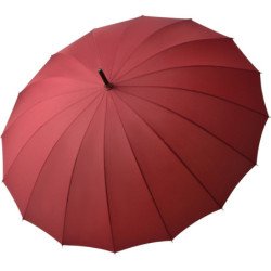 Long parapluie london uni avec canne - couleur Bordeaux