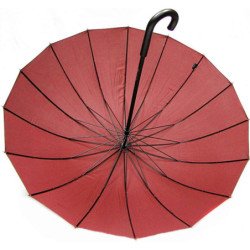 Long parapluie london uni avec canne - couleur Bordeaux