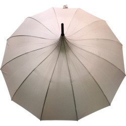 Long parapluie pagoda beige imprimé petits pois blanc - couleur Beige