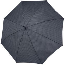 Long parapluie avec petis carrés gris et canne en bois - couleur Gris