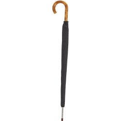 Long parapluie avec  lignes et canne en bois - couleur Gris