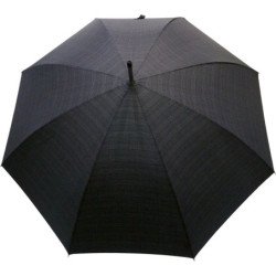 Long parapluie avec trait gris et canne en bois - couleur Gris