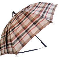 Long parapluie AC karo avec bandoullière - couleur Beige