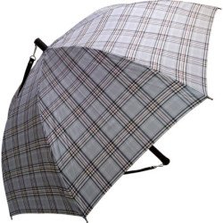 Long parapluie AC karo avec bandoullière - couleur Gris
