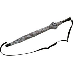 Long parapluie AC karo avec bandoullière - couleur Gris