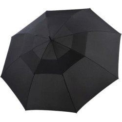 Long parapluie fiber golf uni avec poignée droite - couleur Noir