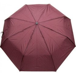 Petit parapluie carbonsteel uni avec petis pois blanc - couleur Bordeaux