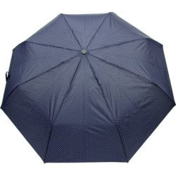 Petit parapluie carbonsteel uni avec petis pois blanc - couleur Marine