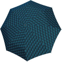 Petit parapluie uni carbonsteel magic avec pois en spir - couleur Vert Turquoise