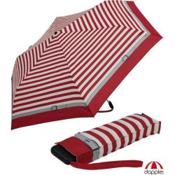 Petit parapluie carbonsteel mini slim Delight rayé bico - couleur Rouge