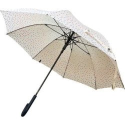 Long parapluie candy pearls uni avec pois multicolore - couleur Blanc