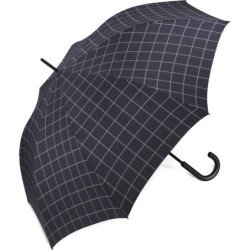 Long parapluie homme  à carreaux avec canne - couleur Marine