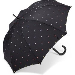 Long parapluie sweetheart avec canne - couleur Noir