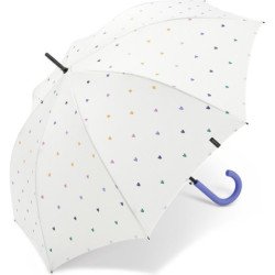 Long parapluie sweetheart avec canne - couleur Blanc