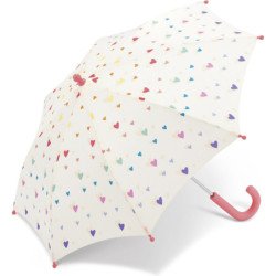 Long parapluie enfant avec cœurs et canne - couleur Blanc
