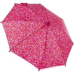 Long parapluie cœurs manche rose courbé - couleur Rose