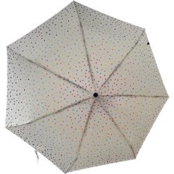 Mini parapluie candy pearls uni avec pois multicolore - couleur Blanc