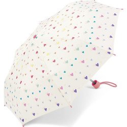 Petit parapluie enfant avec cœurs et canne - couleur Blanc