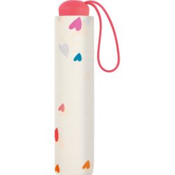 Petit parapluie enfant avec cœurs et canne - couleur Blanc