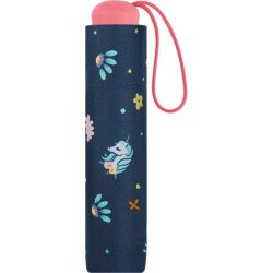 Petit parapluie enfant avec licorne et canne - couleur Marine