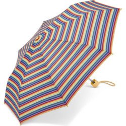Petit parapluie enfant rayé multicolore avec canne - couleur Multicouleur