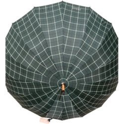 Gianfranco Ferré - Long parapluie "So British" -  16 baleines -  canne en bois - tartan vert