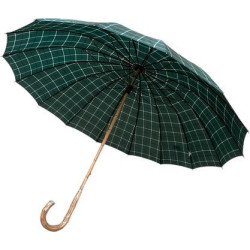 Gianfranco Ferré - Long parapluie "So British" -  16 baleines -  canne en bois - tartan vert
