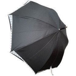 Lon parapluie bord points -  manche marbré courbé - couleur Noir
