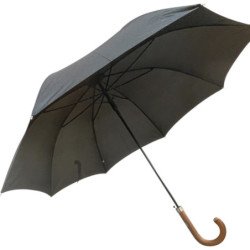 Gianfranco Ferré - Long parapluie canne en bois grand diamètre  - uni noir