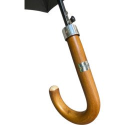 Gianfranco Ferré - Long parapluie canne en bois grand diamètre  - uni noir
