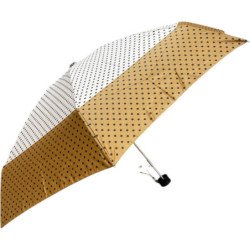 Moyen parapluie à pois manche ergonomique - couleur Marron