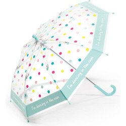 long parapluie enfant transparent et motifs - couleur Vert Pale
