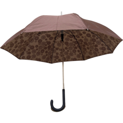 Laura Biagiotti  - Long parapluie canne en bois -  double toile - marron