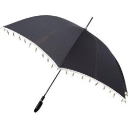 Long parapluie Pierre Cardin bicolore bord avec perles - couleur Noir