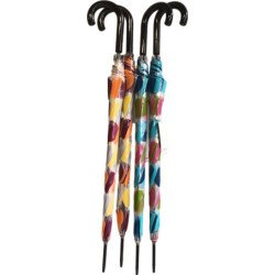 Long parapluie S. Oliver transparent motif pois colorés -  poignée canne