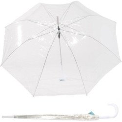 Long parapluie transaprent avec canne blanche