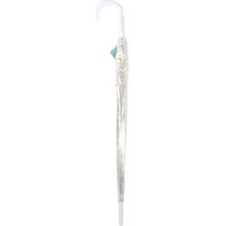 Long parapluie transaprent avec canne blanche