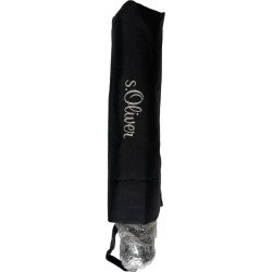 Parapluie de poche S.Oliver noir poignée ronde - couleur Noir