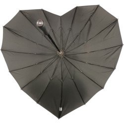 Long parapluie un i en forme de cœur - couleur Noir