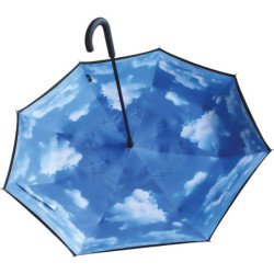 Long parapluie bicolore réversible - couleur Noir