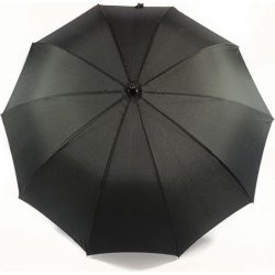 Long parapluie noir avec canne - couleur Noir