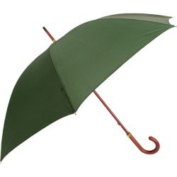 Long parapluie uni avec canne en bois - couleur Vert